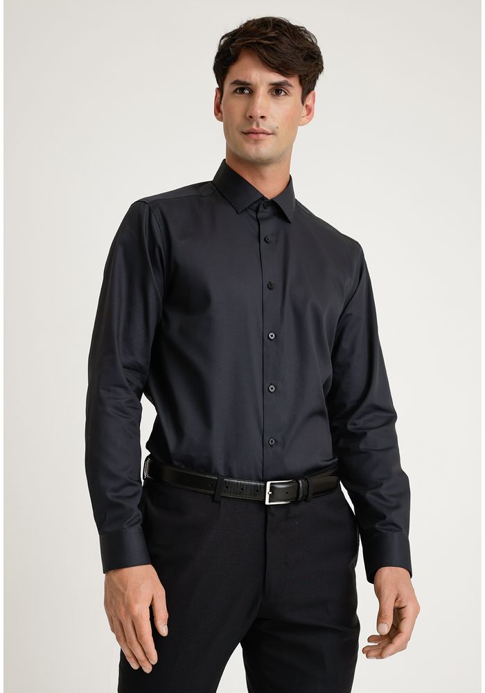 Vestuario Tops Camisas Formal Algodon Negro Perry Ellis Chile